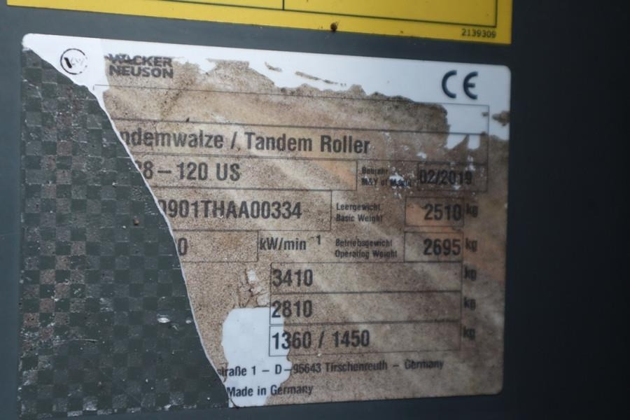 Дорожный каток Wacker Neuson RD28-120 Diesel, Front And Rear Vibrating Smooth D: фото 6