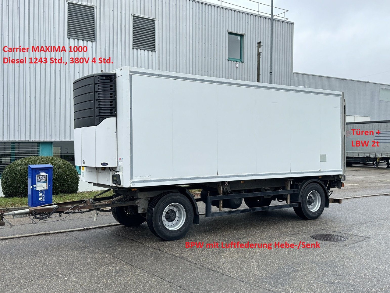 ROHR RAK/18 TK Tiefkühl MAXIMA 1000 Türen LBW 2t BPW - Прицеп-рефрижератор: фото 1 ROHR RAK/18 TK Tiefkühl MAXIMA 1000 Türen LBW 2t BPW - Прицеп-рефрижератор: фото 1