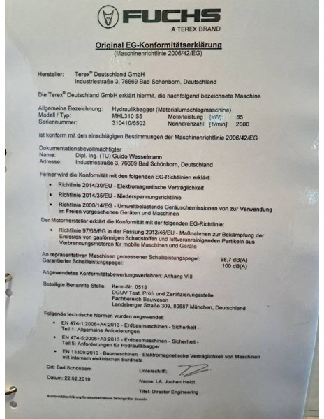 Fuchs MHL 310 в лизинг Fuchs MHL 310: фото 19