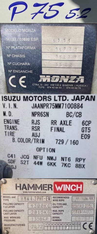 Эвакуатор Isuzu P75-S2/MONZA 1er Main Carte grise Française: фото 14 Эвакуатор Isuzu P75-S2/MONZA 1er Main Carte grise Française: фото 14