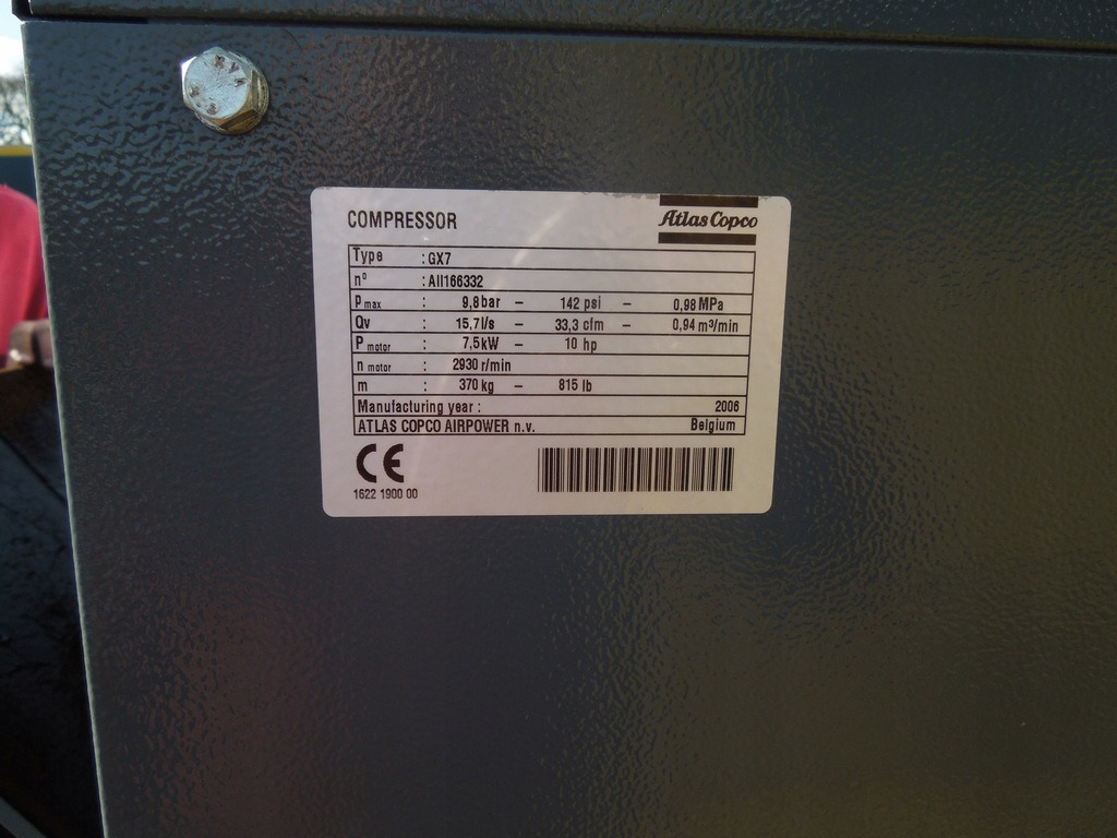 ATLAS COPCO GX7FF - Воздушный компрессор: фото 4 ATLAS COPCO GX7FF - Воздушный компрессор: фото 4