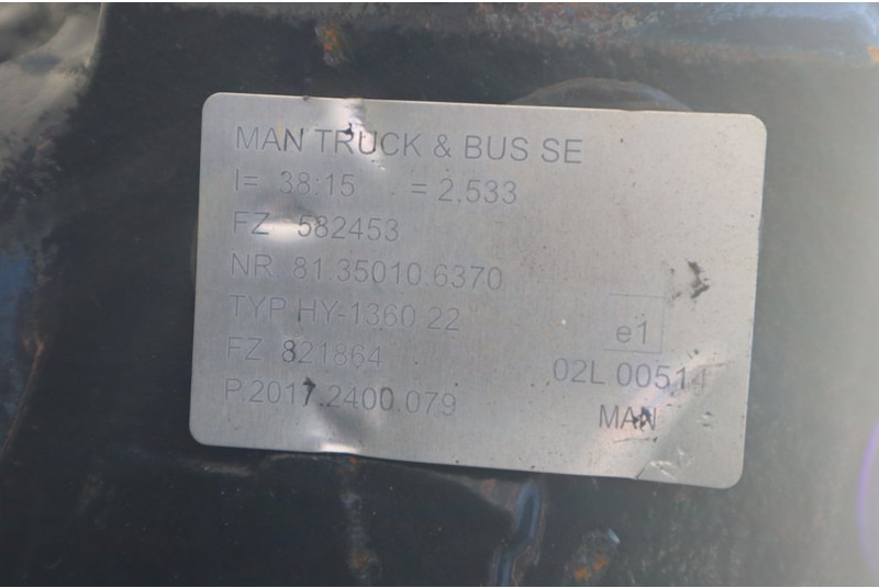 MAN HY-1360-22 38/15 - Задняя ось для Грузовиков: фото 4 MAN HY-1360-22 38/15 - Задняя ось для Грузовиков: фото 4