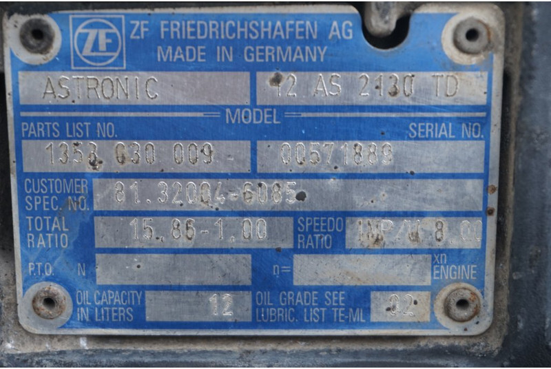 ZF 12AS2130DD TGX - Коробка передач для Грузовиков: фото 5 ZF 12AS2130DD TGX - Коробка передач для Грузовиков: фото 5