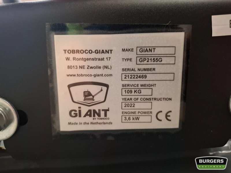 Giant GP2155G Trilplaat NIEUW - Виброплита: фото 4 Giant GP2155G Trilplaat NIEUW - Виброплита: фото 4
