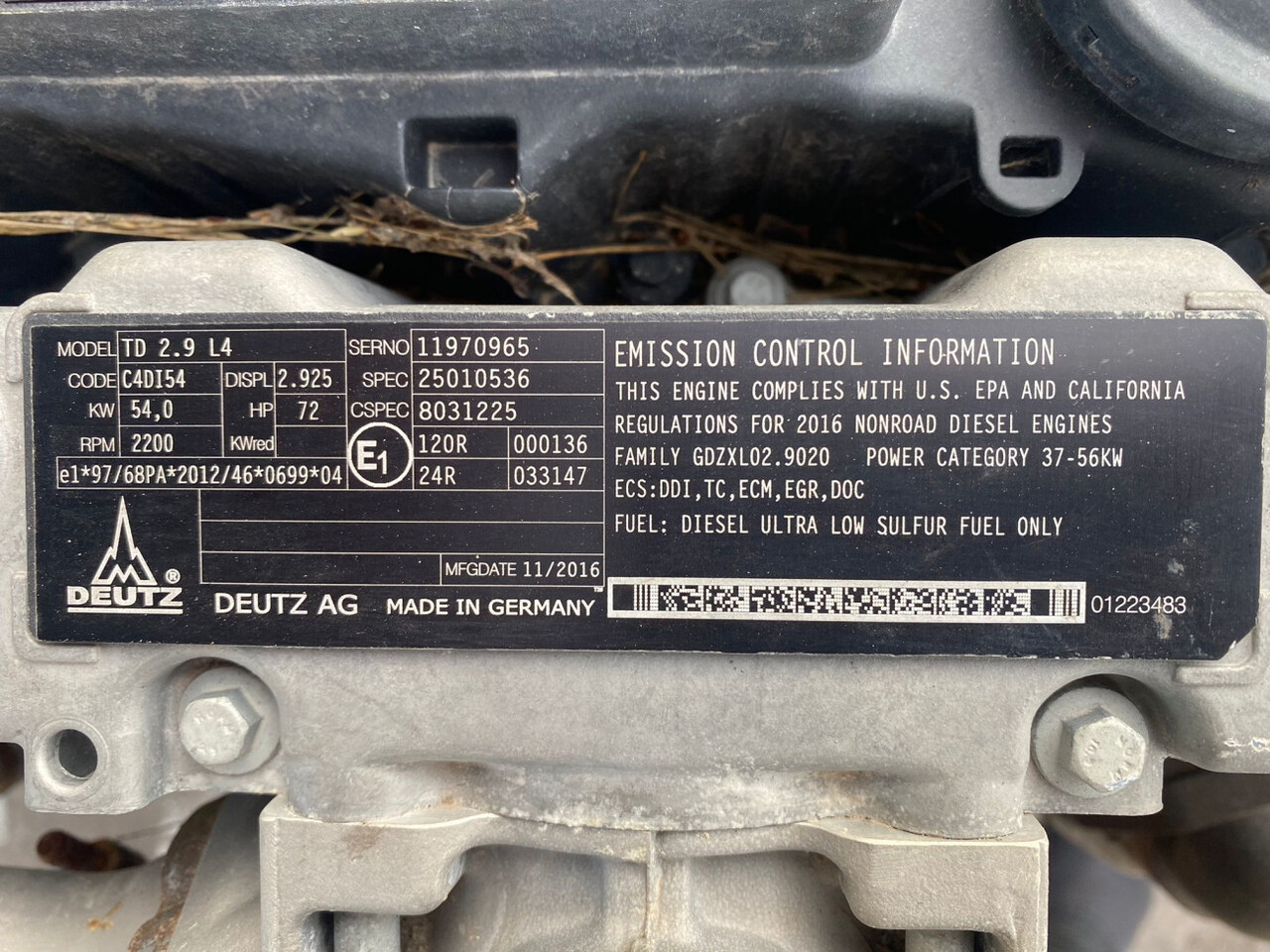 Deutz TD 2.9 L4 KW54,0 - Двигатель для Сельскохозяйственной техники: фото 1 Deutz TD 2.9 L4 KW54,0 - Двигатель для Сельскохозяйственной техники: фото 1