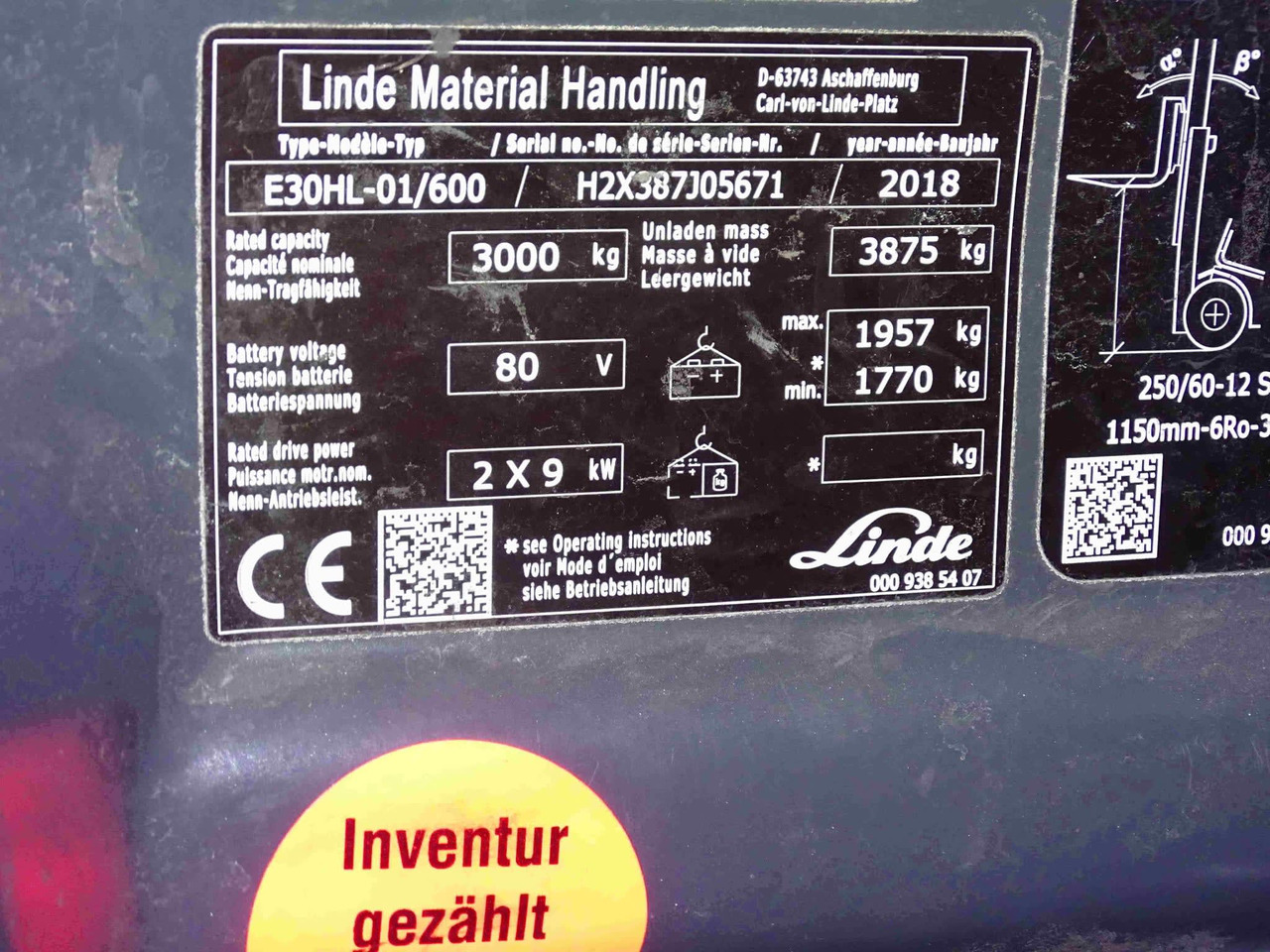 Linde E30HL-01/600 - Электропогрузчик: фото 5 Linde E30HL-01/600 - Электропогрузчик: фото 5