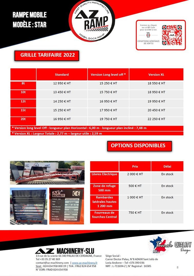 Loading Ramp with with hydraulic tilting bridge - AZ RAMP - STAR- 8T. 8 ton capacity - Погрузочная рампа: фото 3 Loading Ramp with with hydraulic tilting bridge - AZ RAMP - STAR- 8T. 8 ton capacity - Погрузочная рампа: фото 3