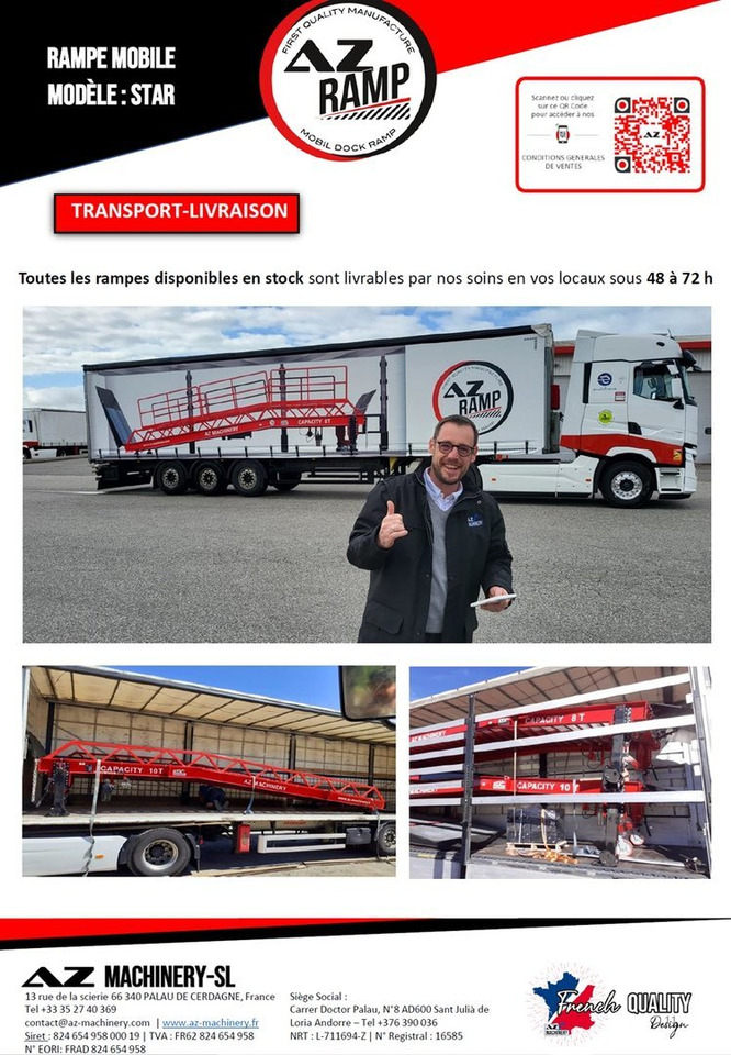 Погрузочная рампа **RENTAL** Loading Ramp with with hydraulic tilting bridge -  AZ RAMP - STAR- 8T. 8 ton capacity: фото 11