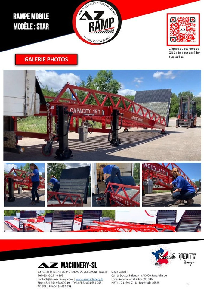 Погрузочная рампа **RENTAL** Loading Ramp with with hydraulic tilting bridge -  AZ RAMP - STAR- 8T. 8 ton capacity: фото 7