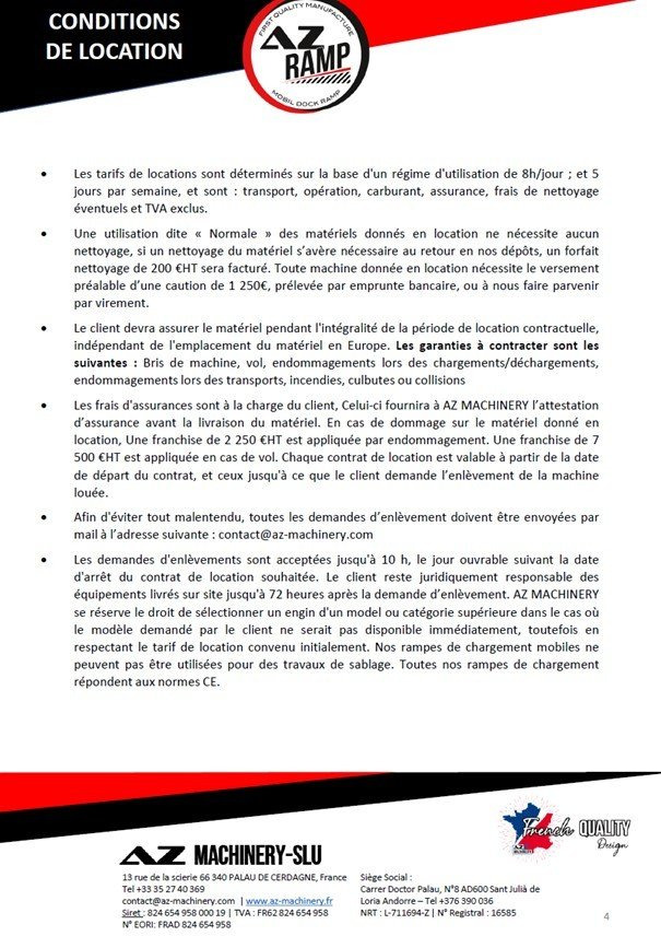 Погрузочная рампа **RENTAL** Loading Ramp with with hydraulic tilting bridge -  AZ RAMP - STAR- 8T. 8 ton capacity: фото 15