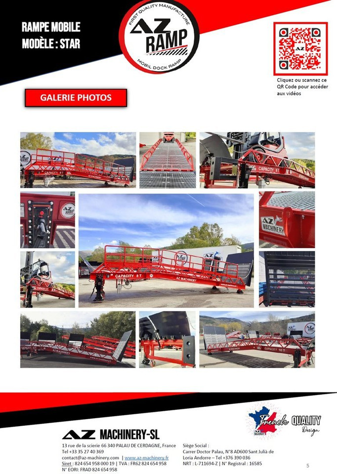 Погрузочная рампа **RENTAL** Loading Ramp with with hydraulic tilting bridge -  AZ RAMP - STAR- 8T. 8 ton capacity: фото 8