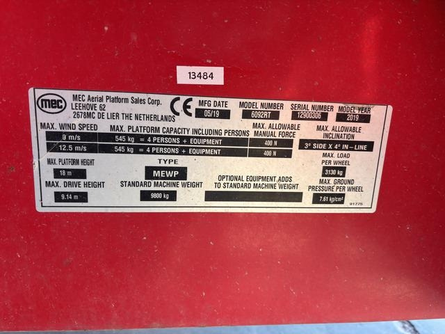 MEC 6092RT - Ножничный подъемник: фото 3 MEC 6092RT - Ножничный подъемник: фото 3