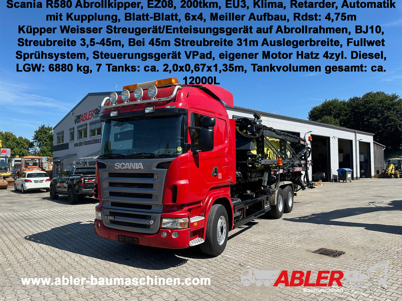 Scania R580 Abrollkipper V8 Mit Küpper Weisser Enteisungsgerät 45m - Крюковой мультилифт: фото 1 Scania R580 Abrollkipper V8 Mit Küpper Weisser Enteisungsgerät 45m - Крюковой мультилифт: фото 1