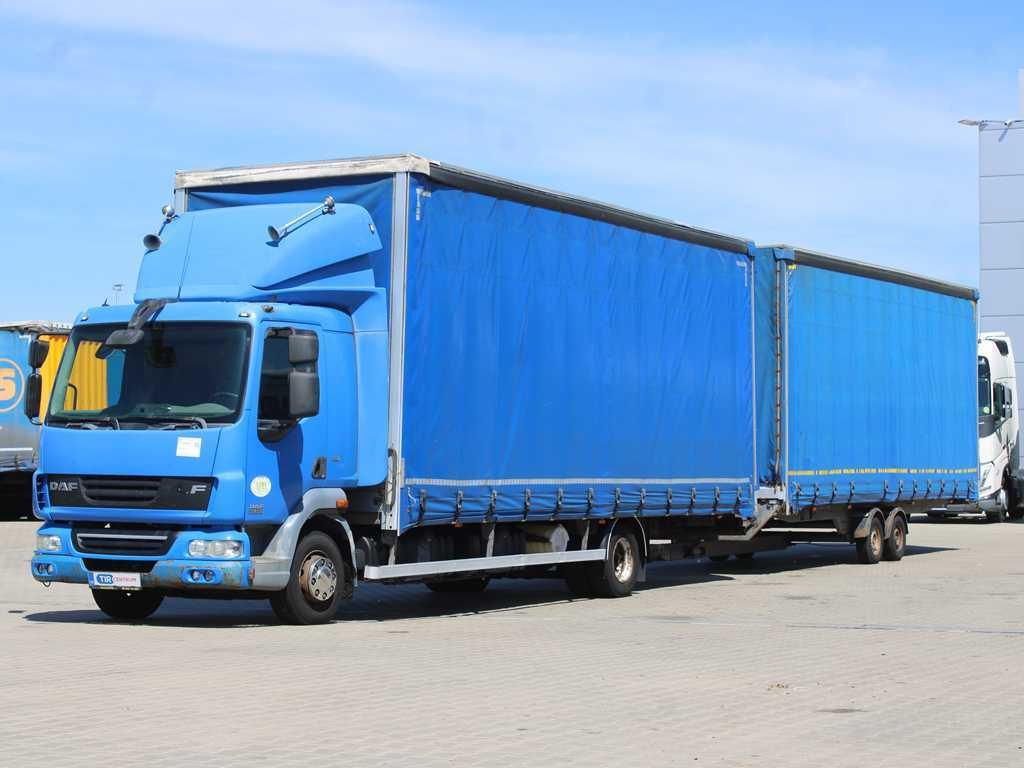 DAF FA LF 45, EURO 5, TYRES 80% + AGADOS TRAILER - Тентованный грузовик: фото 1 DAF FA LF 45, EURO 5, TYRES 80% + AGADOS TRAILER - Тентованный грузовик: фото 1