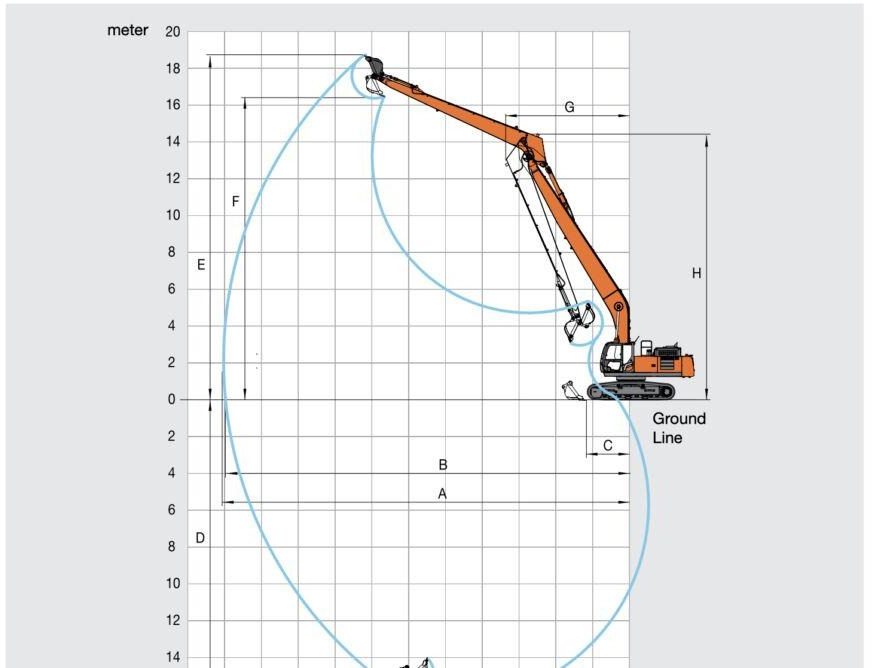 Hitachi ZX350 Long Reach Super Long Front 22 Meters SLF - Гусеничный экскаватор: фото 3 Hitachi ZX350 Long Reach Super Long Front 22 Meters SLF - Гусеничный экскаватор: фото 3