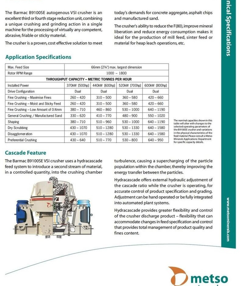 Metso B9100SE Vertical Shaft Impact Crusher - Конусная дробилка: фото 3 Metso B9100SE Vertical Shaft Impact Crusher - Конусная дробилка: фото 3