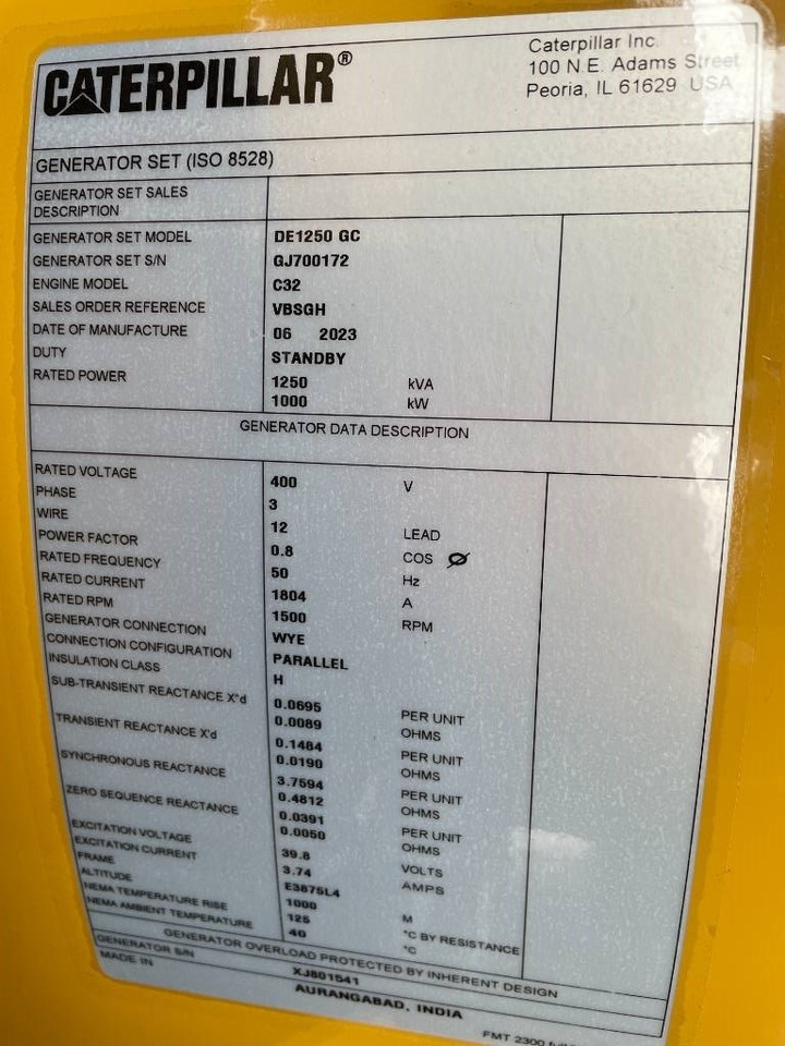 Новый Электрогенератор CAT DE1250GC - 1.250 kVA Standby Generator - DPX-18226: фото 6