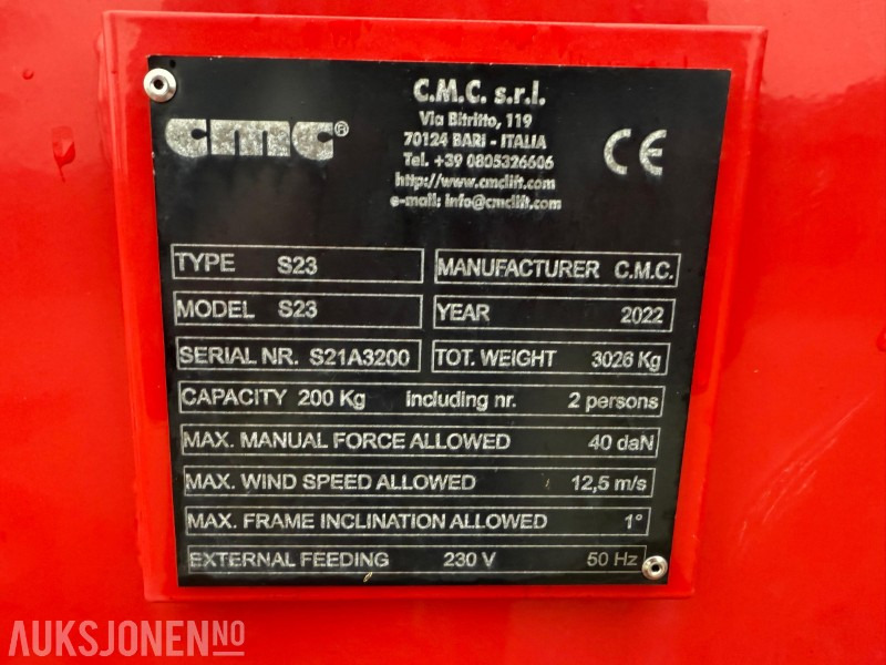 Подъёмник 2022 CMC S23 spiderlift, 23m arb.høyde, automatisk nivellering, merkefrie belter, radiokontroll, Diesel/ 230V: фото 31