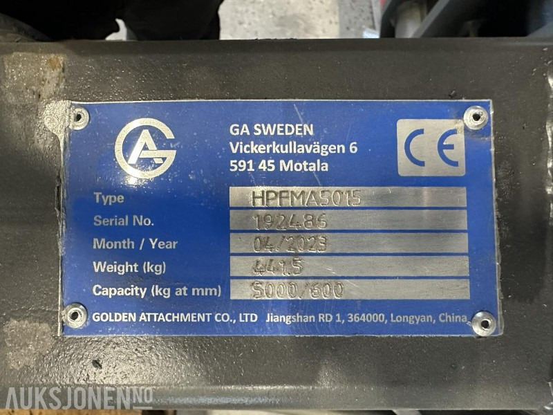 UBRUKT GA Hydrauliske Pallegafler Manitou 5t, 1500 x 1600 - Навесное оборудование для Строительной техники: фото 5 UBRUKT GA Hydrauliske Pallegafler Manitou 5t, 1500 x 1600 - Навесное оборудование для Строительной техники: фото 5