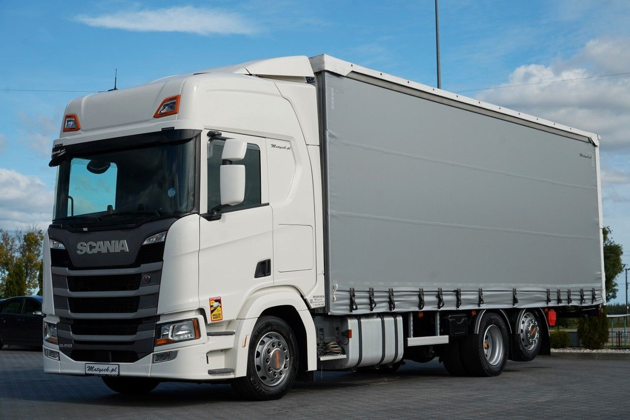 Scania R 450 / MEGA / 6x2 / FIRANKA - 8,2 m / SOLÓWKA / - Тентованный грузовик: фото 1 Scania R 450 / MEGA / 6x2 / FIRANKA - 8,2 m / SOLÓWKA / - Тентованный грузовик: фото 1