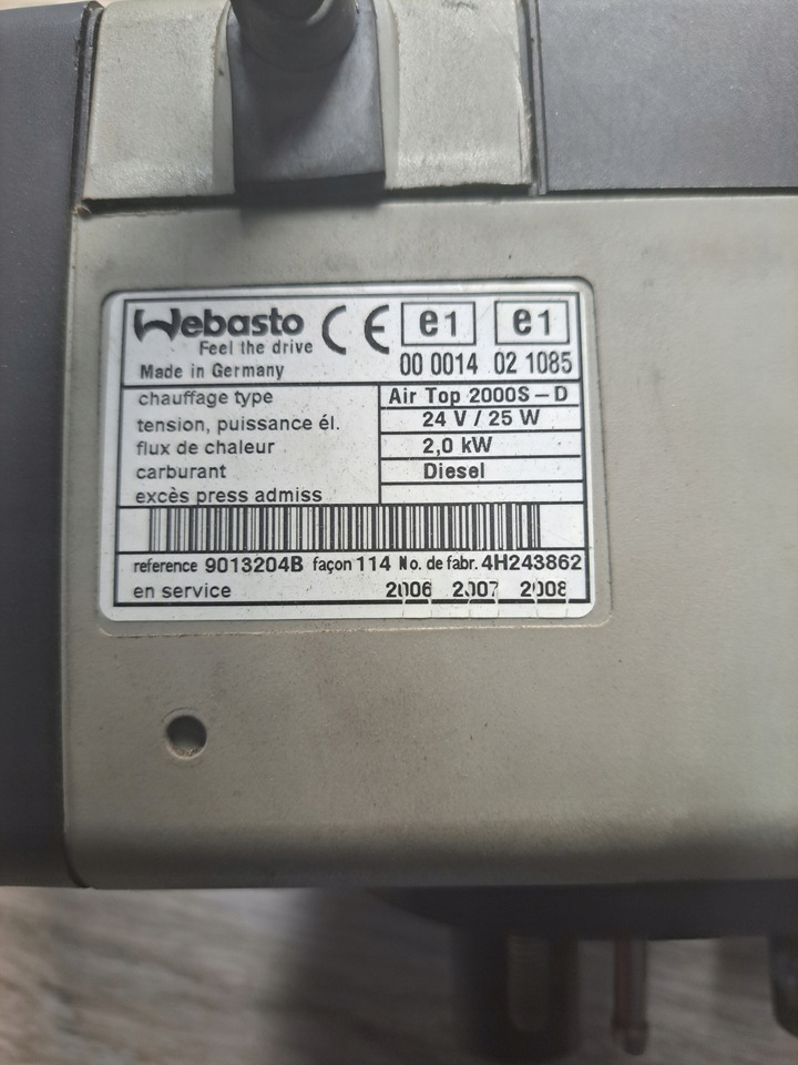 WEBASTO OGRZEWANIE WEBASTO AIR TOP 2000 S RENAULT MAGNUM DXI - Отопление/ Вентиляция для Грузовиков: фото 3 WEBASTO OGRZEWANIE WEBASTO AIR TOP 2000 S RENAULT MAGNUM DXI - Отопление/ Вентиляция для Грузовиков: фото 3