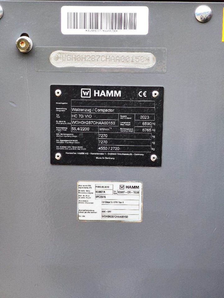 Hamm HC70i VIO - Компактор: фото 5 Hamm HC70i VIO - Компактор: фото 5