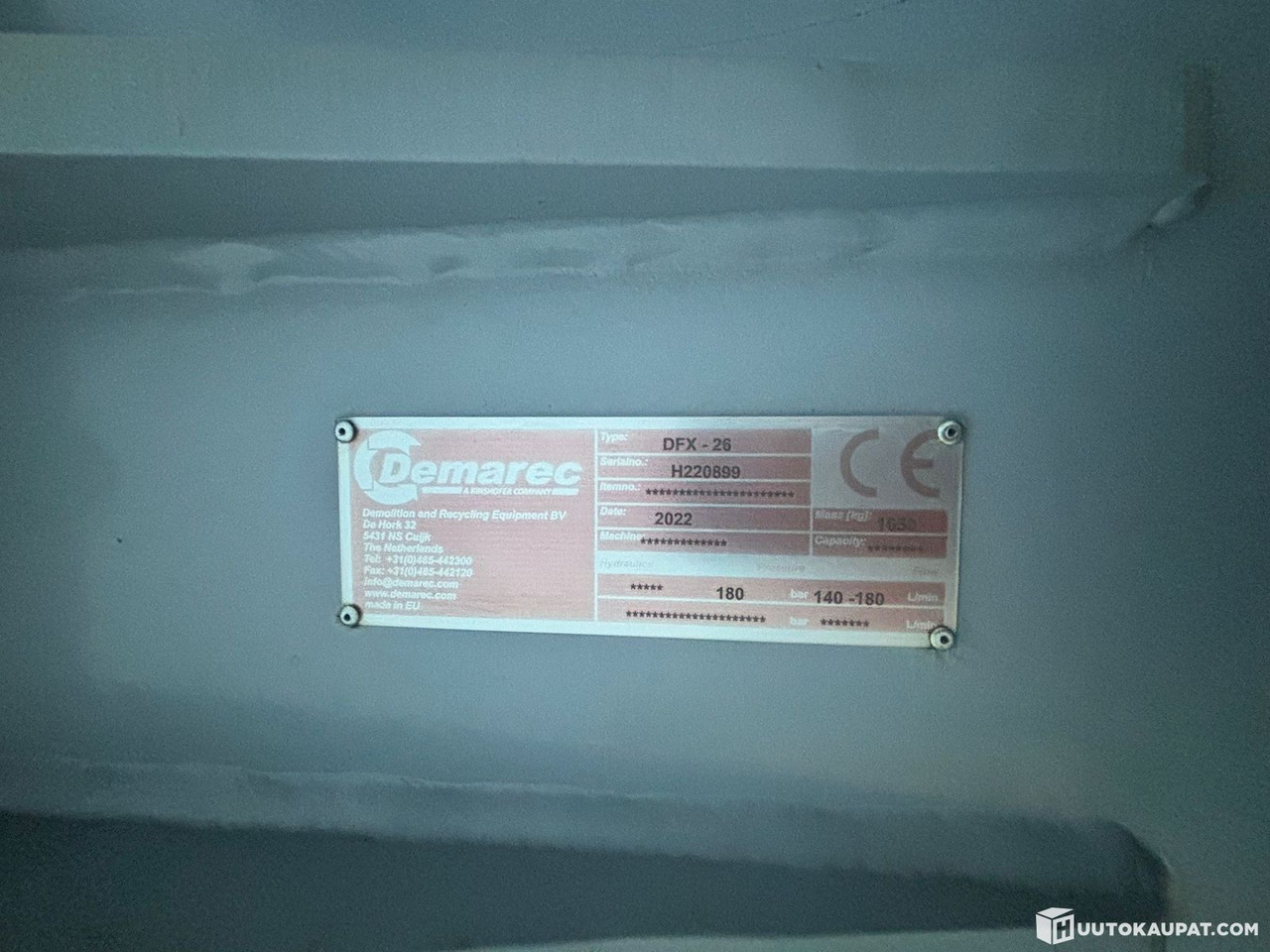 Demarec DFX-26 Hydraulic Hammer/Impact Hammer, 20–30 t, 2022 *Unused*, Lempäälä - Гидромолот: фото 4 Demarec DFX-26 Hydraulic Hammer/Impact Hammer, 20–30 t, 2022 *Unused*, Lempäälä - Гидромолот: фото 4