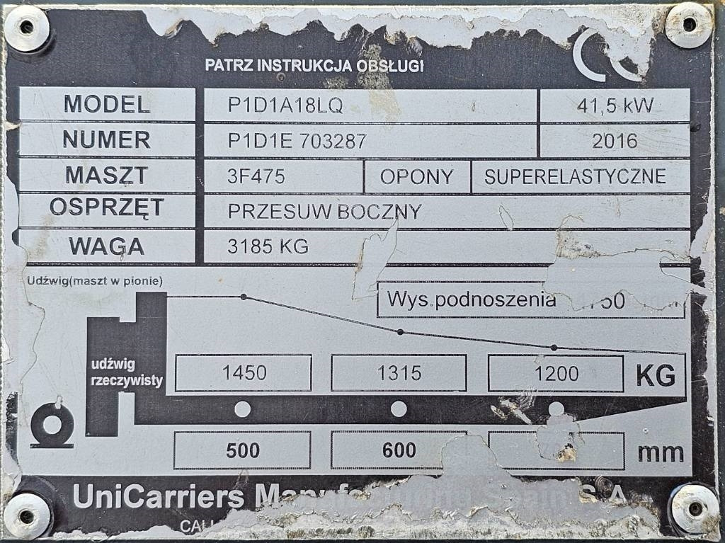 Газовый погрузчик UniCarriers DX 18 P1D1A18LQ: фото 6 Газовый погрузчик UniCarriers DX 18 P1D1A18LQ: фото 6