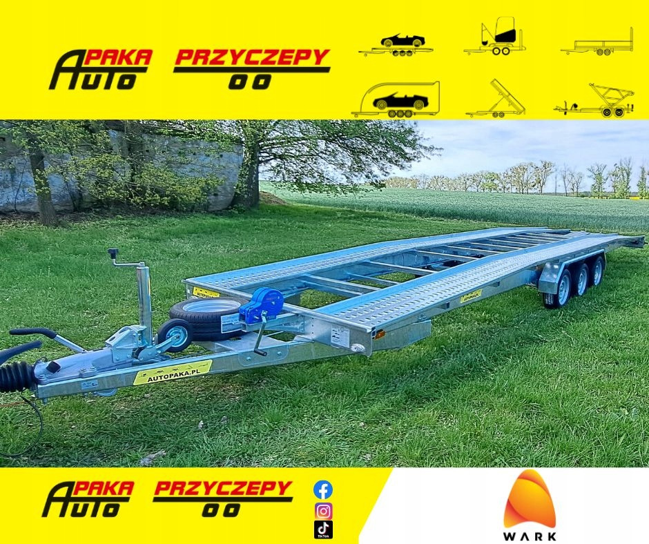 LAWETA Z NAJAZDAMI NA 2 AUTA 8,5x2M DMC 3500, 3 OSIE / CAR TRANSPORTER WITH RAMPS FOR 2 CARS 8.5x2M DMC 3500, 3 AXLES - Прицеп-автовоз: фото 1 LAWETA Z NAJAZDAMI NA 2 AUTA 8,5x2M DMC 3500, 3 OSIE / CAR TRANSPORTER WITH RAMPS FOR 2 CARS 8.5x2M DMC 3500, 3 AXLES - Прицеп-автовоз: фото 1