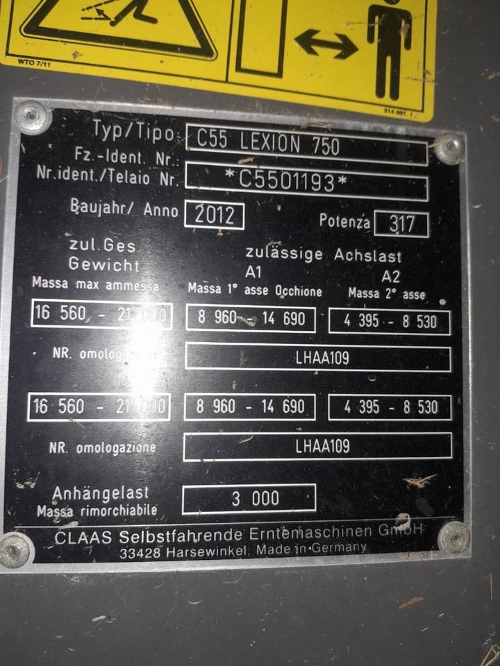 Claas LEXION 750 RISO - Зерноуборочный комбайн: фото 3 Claas LEXION 750 RISO - Зерноуборочный комбайн: фото 3