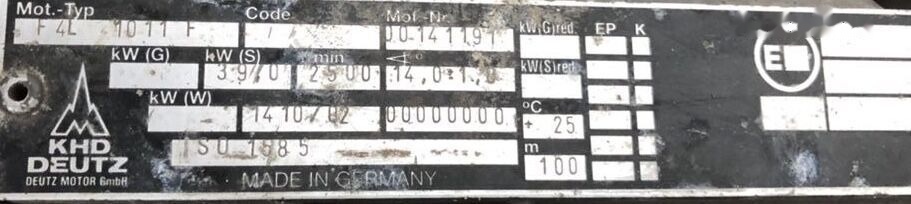 Deutz F4L1011F Kramer - Двигатель для Колёсных погрузчиков: фото 3 Deutz F4L1011F Kramer - Двигатель для Колёсных погрузчиков: фото 3