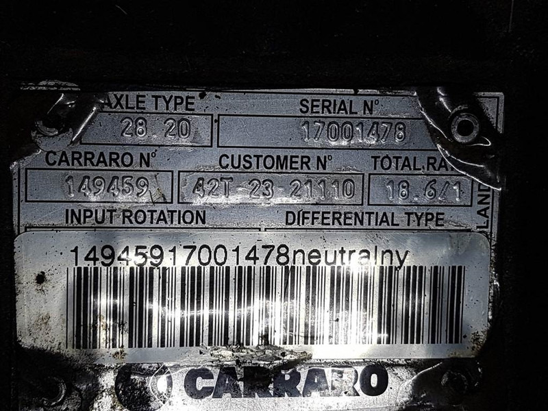 Komatsu WA70-5-Carraro 28.20-149459-Axle housing/Achskörpe - Ось и запчасти для Строительной техники: фото 3 Komatsu WA70-5-Carraro 28.20-149459-Axle housing/Achskörpe - Ось и запчасти для Строительной техники: фото 3