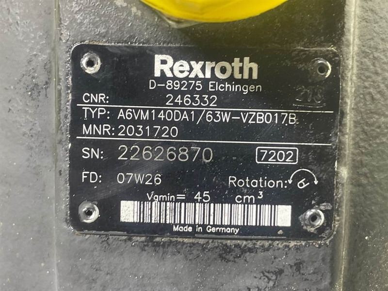 Гидравлика для Строительной техники Manitou -Rexroth A6VM140DA1/63W-Drive motor/Fahrmotor: фото 9