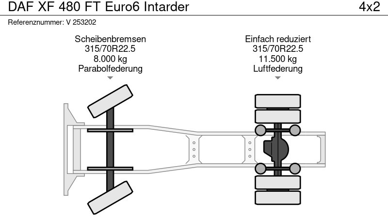 Тягач DAF XF 480 FT Euro6 Intarder: фото 10