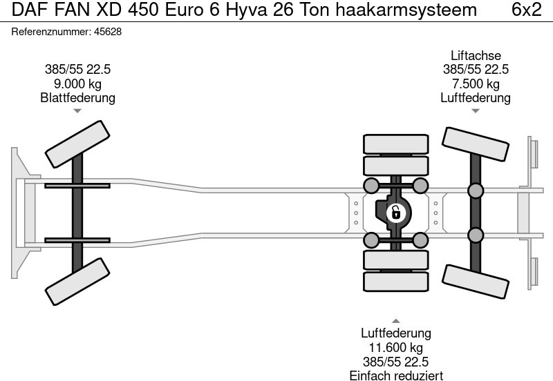Новый Крюковой мультилифт DAF FAN XD 450 Euro 6 Hyva 26 Ton haakarmsysteem: фото 20