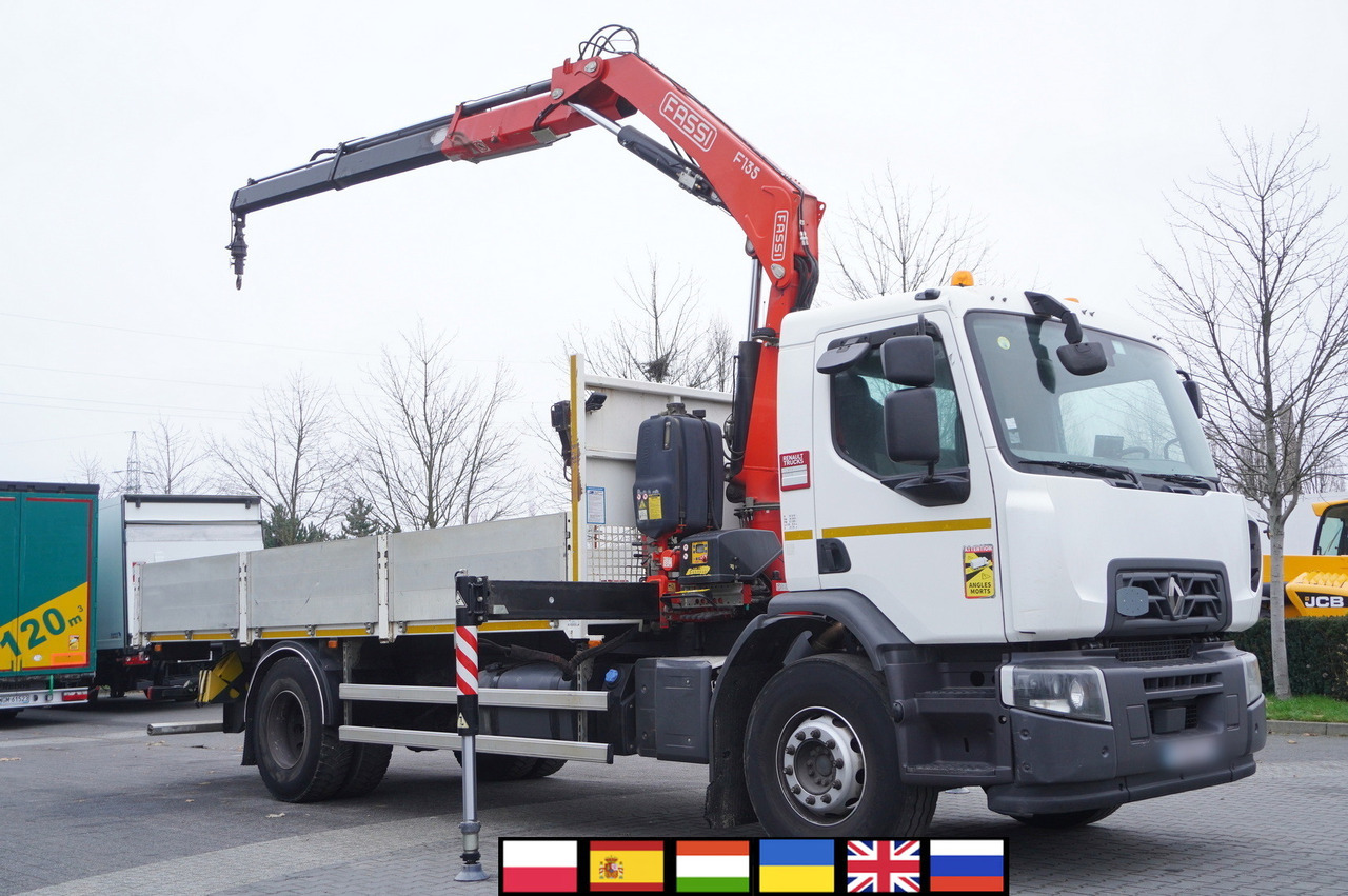 RENAULT RENAULT C280 DTI 8 / FASSI crane 5.6 T / 560 MTH / range 8 m / Flatbed 15 EPAL - Автоманипулятор: фото 1 RENAULT RENAULT C280 DTI 8 / FASSI crane 5.6 T / 560 MTH / range 8 m / Flatbed 15 EPAL - Автоманипулятор: фото 1