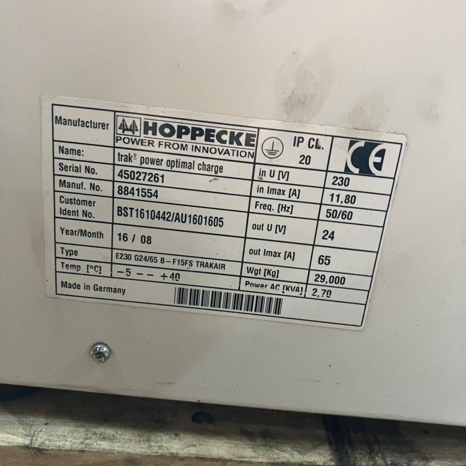 Hoppecke E230 G24/65 B-F15FS Trak power Optimal Charge (2) - Запчасти для Погрузочно-разгрузочной техники: фото 5 Hoppecke E230 G24/65 B-F15FS Trak power Optimal Charge (2) - Запчасти для Погрузочно-разгрузочной техники: фото 5