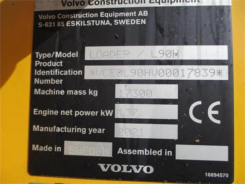 Volvo L 90 H Årg 9.2021, CDC, BSS, DK-Maskine med fuld V - Колёсный погрузчик: фото 2 Volvo L 90 H Årg 9.2021, CDC, BSS, DK-Maskine med fuld V - Колёсный погрузчик: фото 2