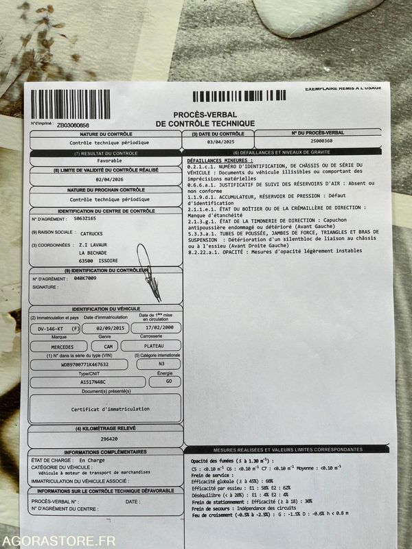 CAMION PLATEAU MERCEDES 15T - 2000 - Грузовик бортовой/ Платформа, Автоманипулятор: фото 5 CAMION PLATEAU MERCEDES 15T - 2000 - Грузовик бортовой/ Платформа, Автоманипулятор: фото 5