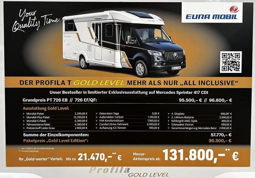 Eura Mobil PROFILA T 726 EB /- 2026 - / GOLD - LEVEL PAKET - Полуинтегрированный автодом: фото 1 Eura Mobil PROFILA T 726 EB /- 2026 - / GOLD - LEVEL PAKET - Полуинтегрированный автодом: фото 1