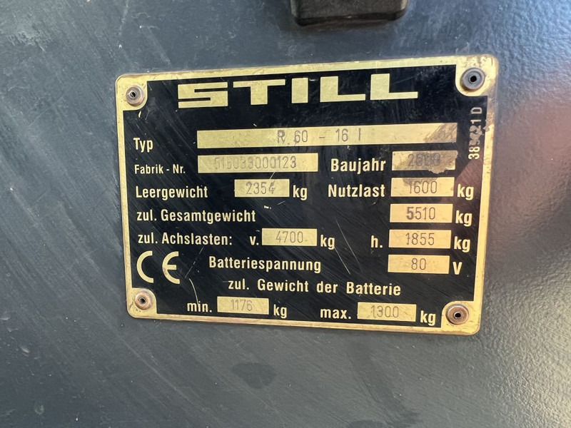 Электропогрузчик Still Heftruck Still R60-16 Triplo 490 Freelift Elektrisch 2000: фото 12 Электропогрузчик Still Heftruck Still R60-16 Triplo 490 Freelift Elektrisch 2000: фото 12