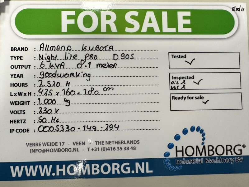 Осветительная мачта Kubota D905 Allmand Mobiele Lichtmast Aggregaat Light Tower 8.1 meter: фото 20 Осветительная мачта Kubota D905 Allmand Mobiele Lichtmast Aggregaat Light Tower 8.1 meter: фото 20