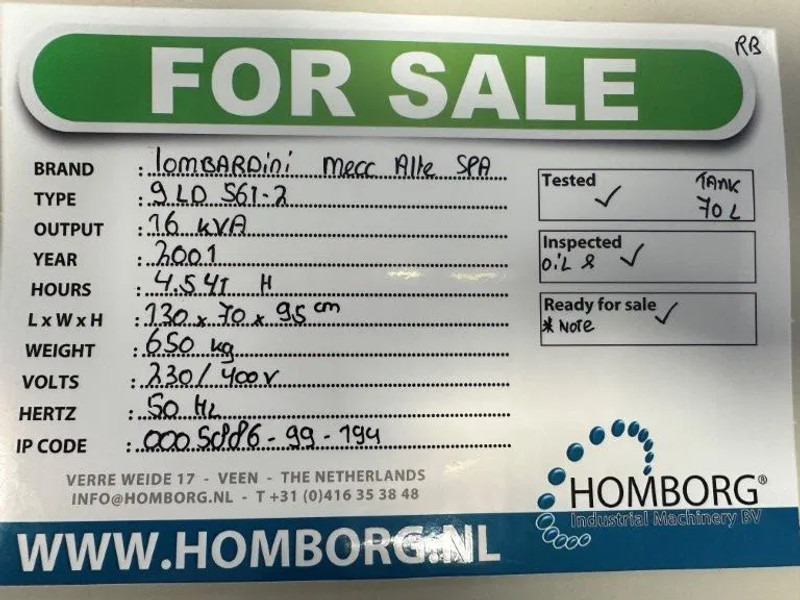 Электрогенератор Lombardini 9LD 561-2 Mecc Alte Spa 16 kVA generatorset: фото 13