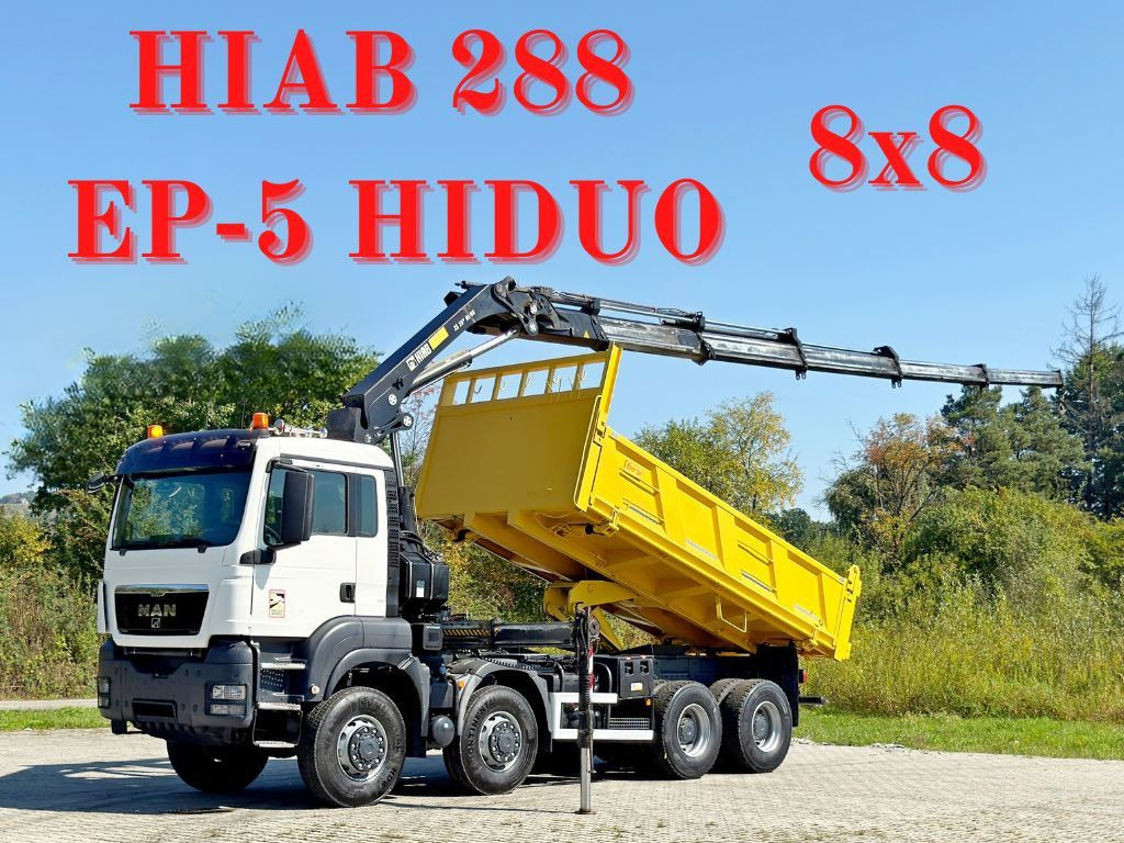 MAN TGS 32.510 * HIAB 288 EP - 5HIDUO/ FUNK * 8x8 - Самосвал, Автоманипулятор: фото 1 MAN TGS 32.510 * HIAB 288 EP - 5HIDUO/ FUNK * 8x8 - Самосвал, Автоманипулятор: фото 1