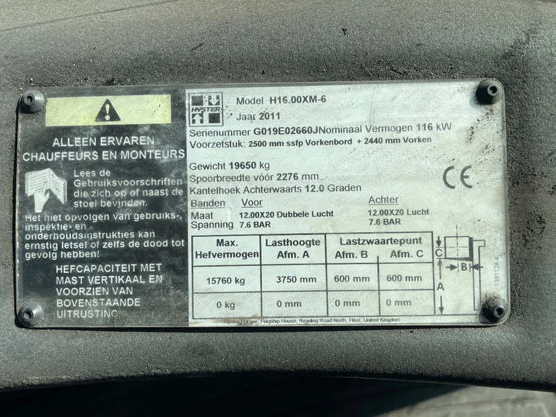 Дизельный погрузчик Hyster IN PRIJS VERLAAGD H16.00xm-6 H16.00 XM-6: фото 15 Дизельный погрузчик Hyster IN PRIJS VERLAAGD H16.00xm-6 H16.00 XM-6: фото 15