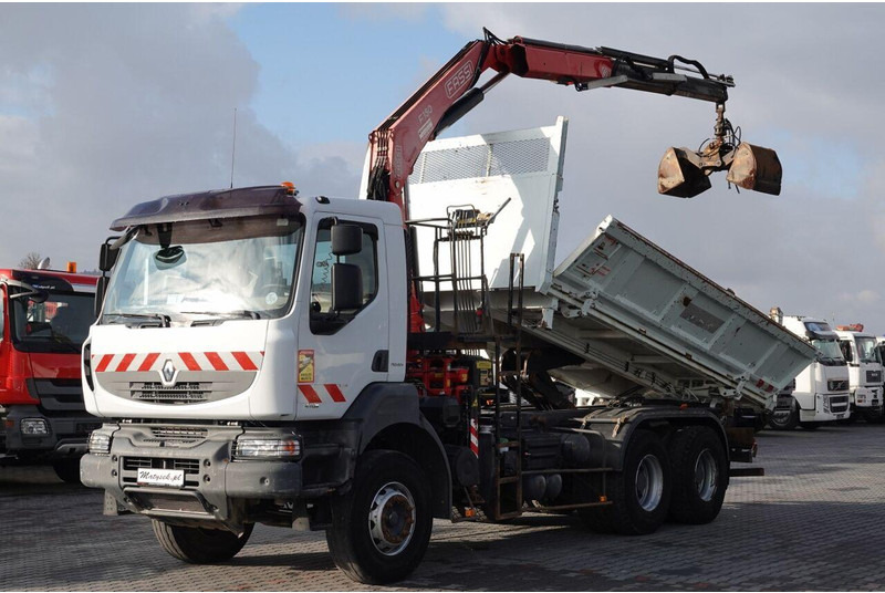 Renault KERAX 410 / 6x4 / WYWROTKA + HDS FASSI F150 / HYDROBURTA / BORDM - Самосвал, Автоманипулятор: фото 1 Renault KERAX 410 / 6x4 / WYWROTKA + HDS FASSI F150 / HYDROBURTA / BORDM - Самосвал, Автоманипулятор: фото 1