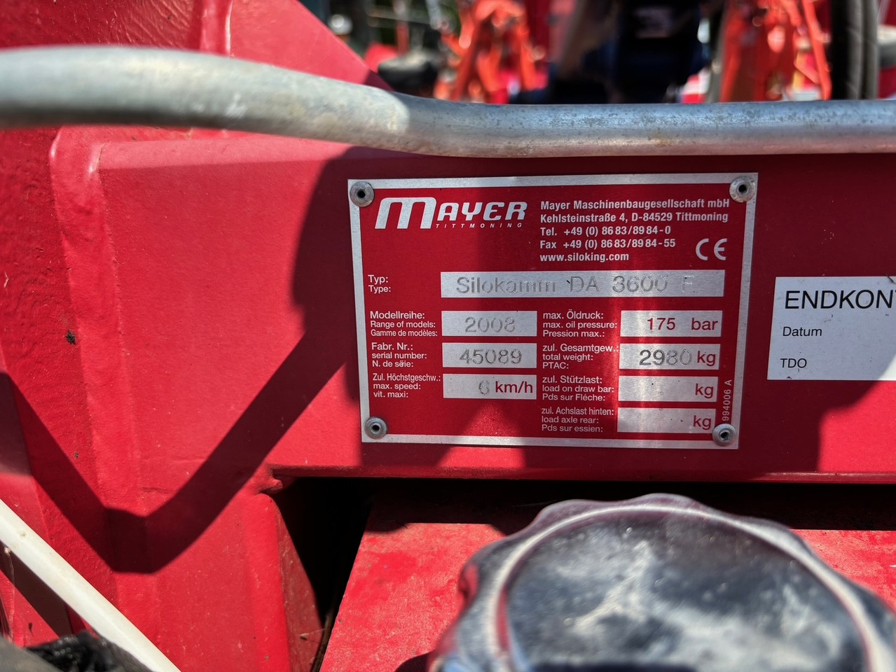 Mayer Siloking mm DA 3600 F - Техника для силоса: фото 2 Mayer Siloking mm DA 3600 F - Техника для силоса: фото 2