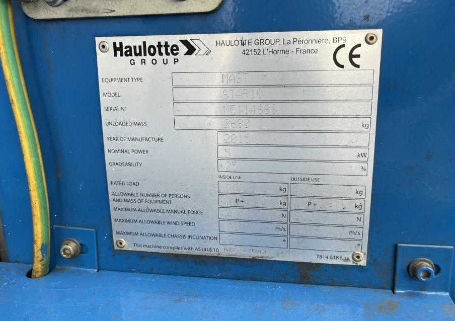 Haulotte STAR10 - Телескопический подъемник: фото 4 Haulotte STAR10 - Телескопический подъемник: фото 4