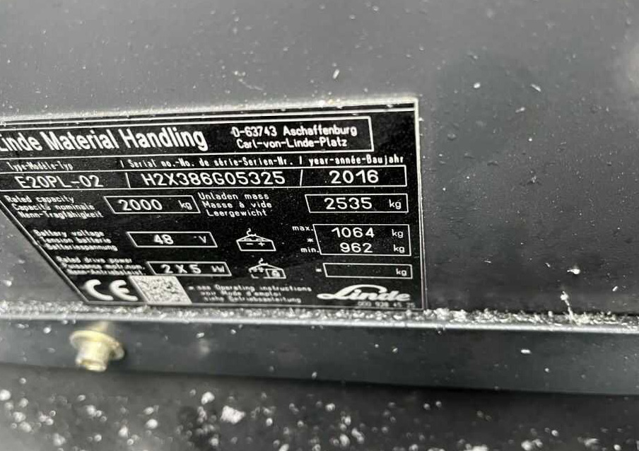 Linde E20PL-02 - Электропогрузчик: фото 4 Linde E20PL-02 - Электропогрузчик: фото 4