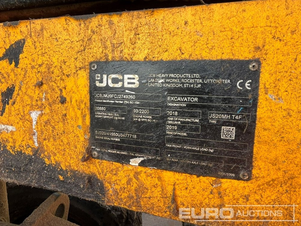 2018 JCB JS20MH - Колёсный экскаватор: фото 2 2018 JCB JS20MH - Колёсный экскаватор: фото 2